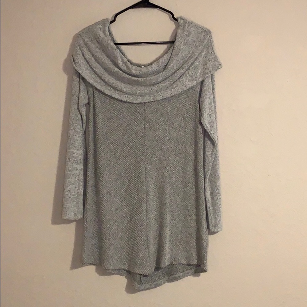 Grey Off the Shoulder Shirt